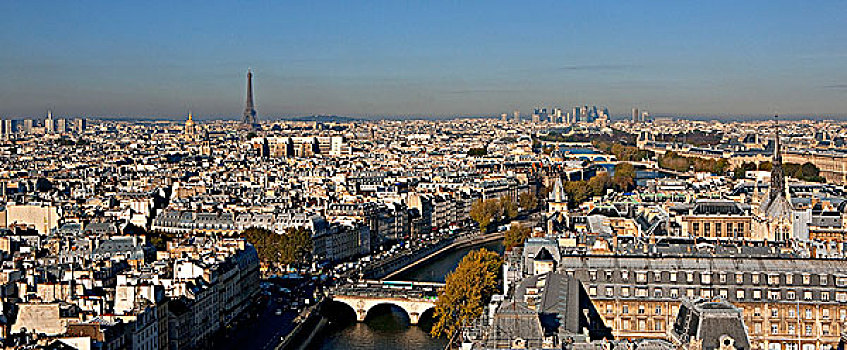 法国,巴黎,全视图,圣母大教堂