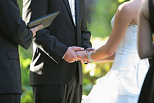新郎,新娘,握手,典礼,俄勒冈,美国