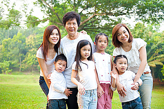 三代人,亚洲家庭