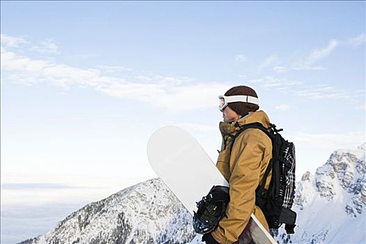 侧面,滑雪板玩家