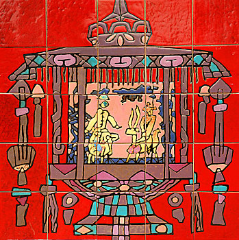 瓷砖绘画灯笼
