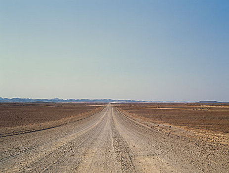 分级,道路,开始,前景,远景,荒芜,风景,纳米比亚,非洲