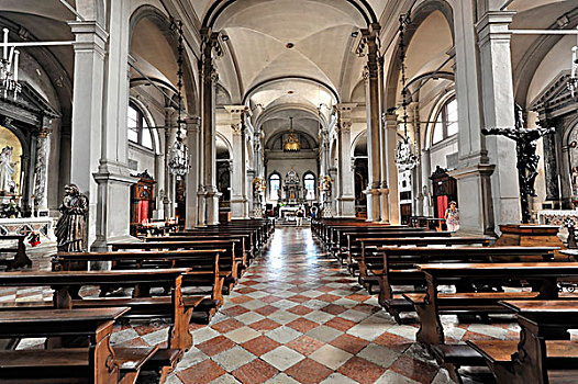 教堂中殿,圣坛,区域,教堂,马提尼奥,16世纪,布拉诺岛,威尼斯,威尼托,意大利,欧洲