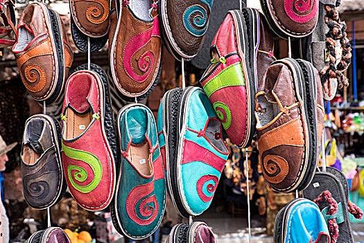 摩洛哥,玛拉喀什,拖鞋