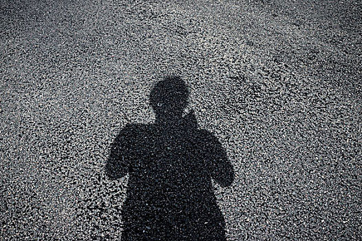 影子,男人,公路