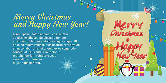圣诞快乐,新年快乐,彩色,旗帜,网络,雪,雪花,礼物,礼盒,圣诞树,增加,祝贺,文字,贺卡,冬天,假日,庆贺,矢量