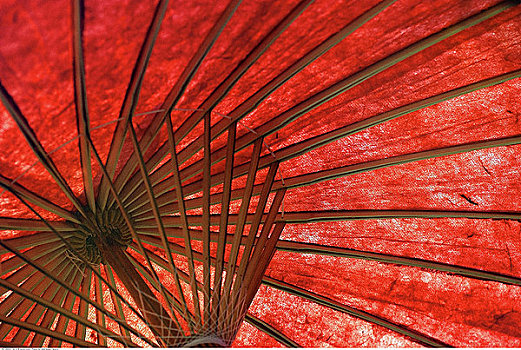 红色,宣纸,伞