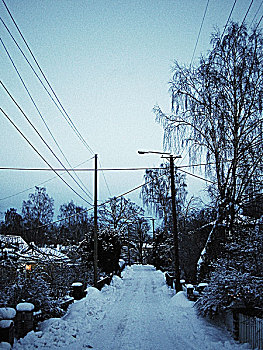 雪路,冬天,瑞典