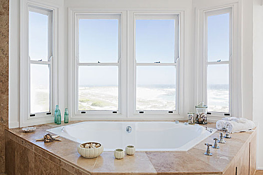 波浪式浴盆,浴缸,卫生间,远眺,海洋