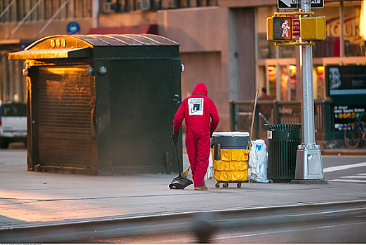 街道,清洁员,纽约,美国
