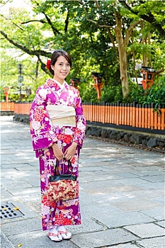女人,穿戴,传统,日本人,服饰