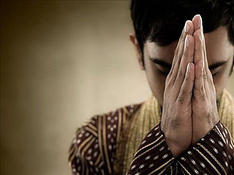 印度教,男人,祈祷