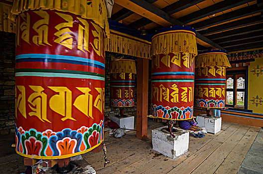 祈祷,轮子,纪念,圣骨冢,廷布,不丹