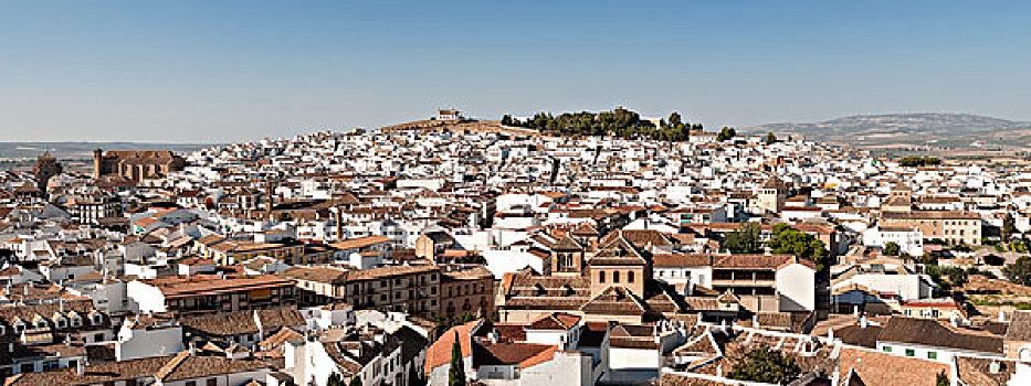 全景,白色,城镇,安提奎尔,安达卢西亚,西班牙,欧洲