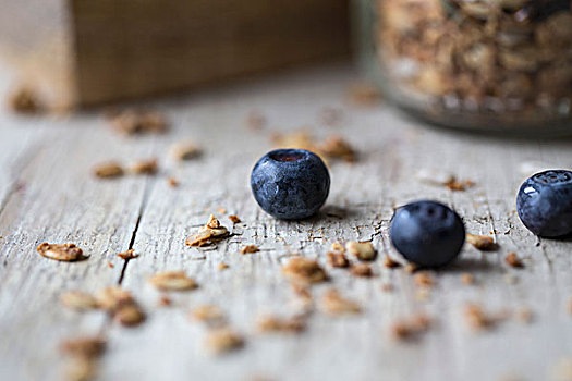 粮食,蓝莓,木质背景