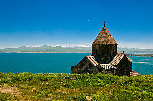 寺院,湖,斯万,亚美尼亚,中东