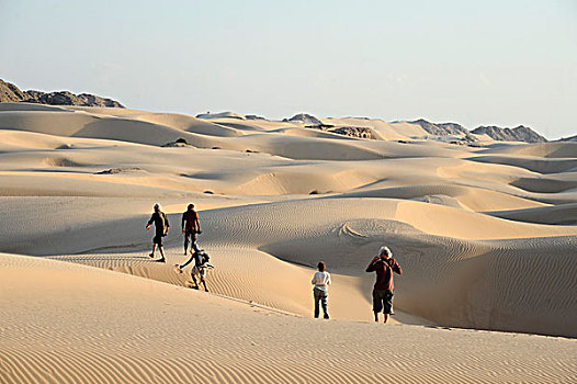 阿曼苏丹国,沙漠,群体,旅游,走,沙丘