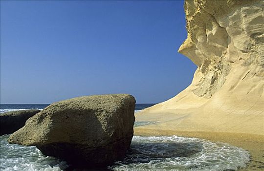岩石海岸,湾,岛屿,马耳他