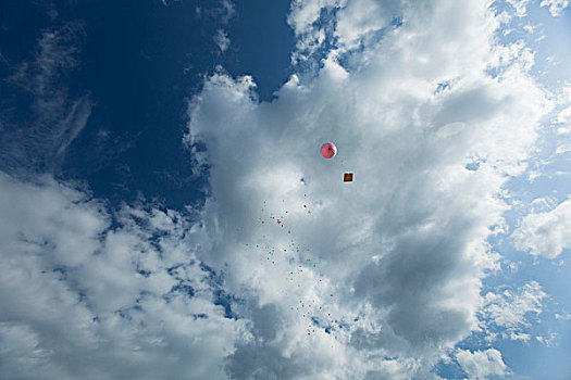 气球,信息,联结,漂浮,天空