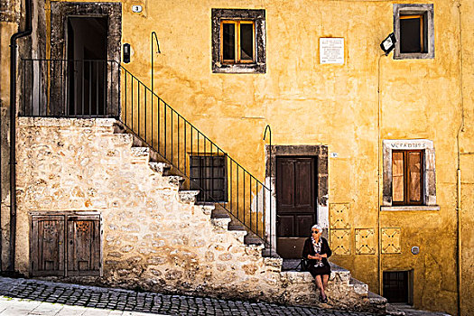 阿布鲁佐,中意大利,欧洲,著名,楼梯