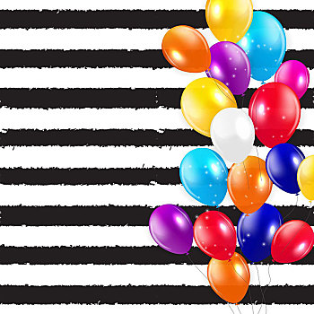 光泽,生日快乐,气球,背景,矢量,插画