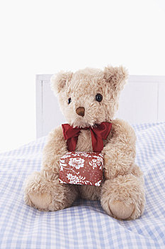 泰迪熊,床,礼物