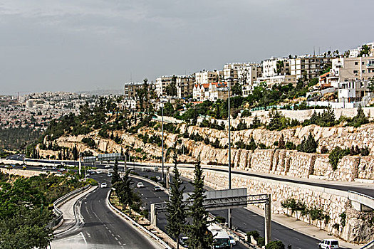 以色列,耶路撒冷,城市,新城,公路