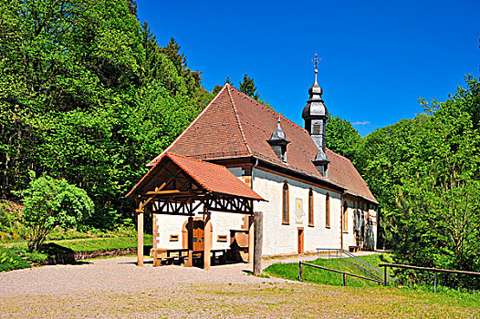 小教堂,自然保护区,莱茵兰普法尔茨州,德国,欧洲