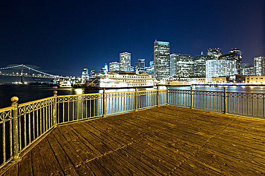 木地板,城市,旧金山,夜晚