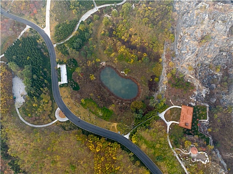 航拍济南卧牛山地质公园