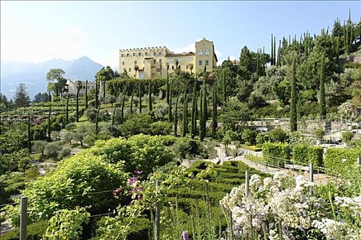 城堡,植物园,梅拉诺,意大利