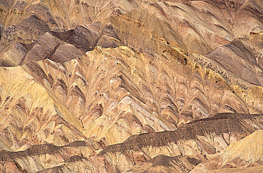 图案,沉积岩,扎布里斯基角,小路,死亡谷国家公园,加利福尼亚