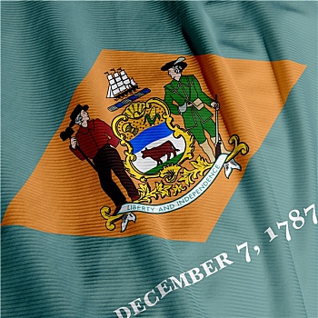 特拉华州,旗帜,特写