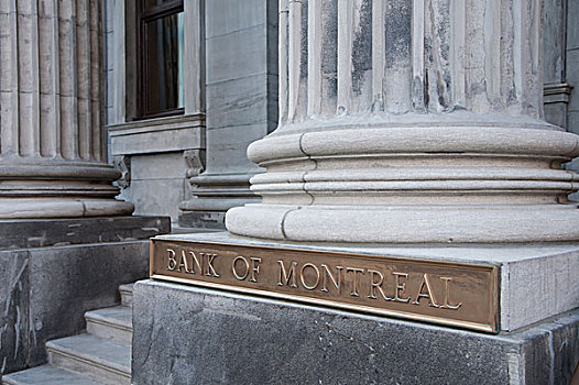 银行,蒙特利尔,标识,白色,柱子,魁北克,加拿大