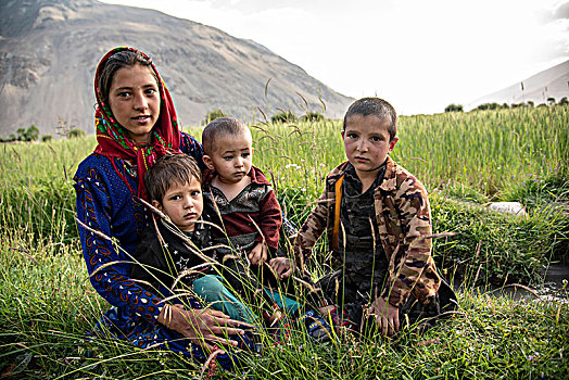 孩子,走廊,阿富汗