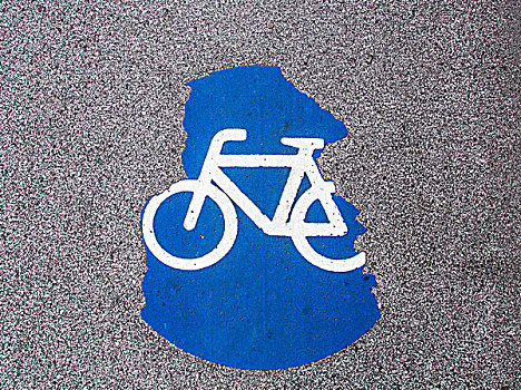 自行车道,标记,公路,破旧