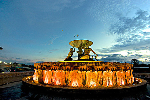 喷泉,世纪,城门,广场,马耳他,大幅,尺寸