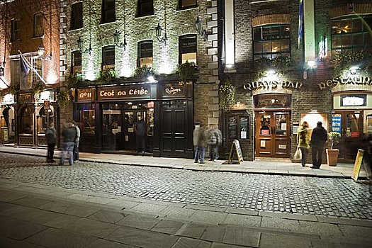 酒吧,夜晚,圣殿酒吧,都柏林,爱尔兰