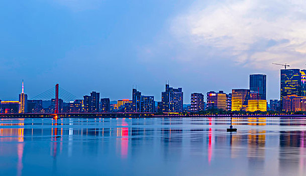 杭州钱江新城建筑景观天际线
