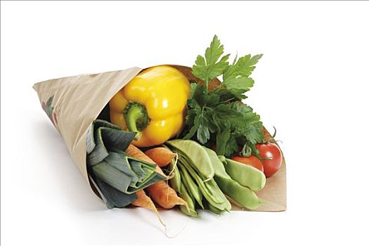 纸袋,蔬菜