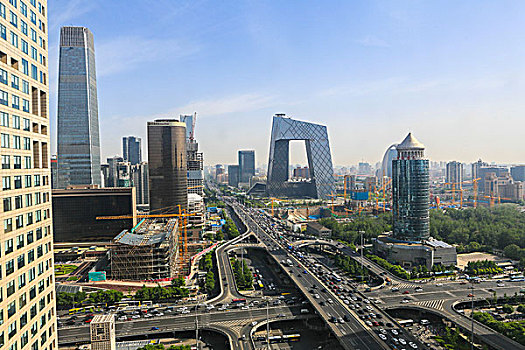 中国,北京,城市,国贸,地区,天际线,东方,环路,央视大楼,建筑