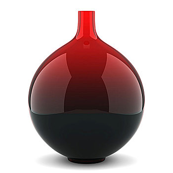 一个,红色,玻璃花瓶,隔绝