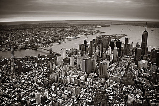 纽约,曼哈顿,市区,航拍,桥