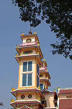 亚洲,越南,钟楼,西宁省,神圣,看,高台神殿