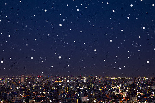 夜晚,雪,札幌