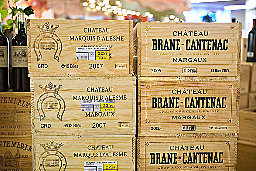 法国,葡萄酒,大型超市