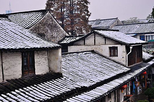 八字桥历史文化街区初雪
