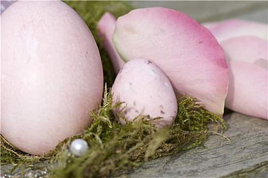复活节彩蛋,粉色,白色,珍珠