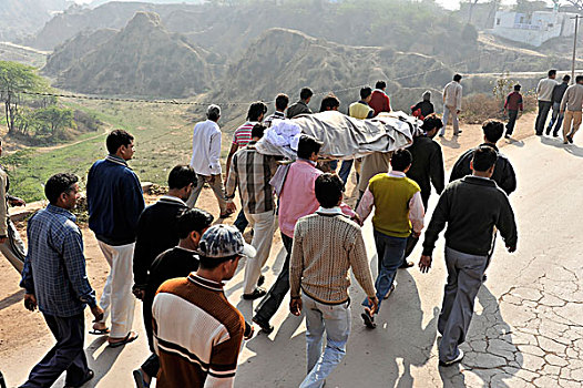 葬礼,靠近,瓜利尔,拉贾斯坦邦,北印度,亚洲