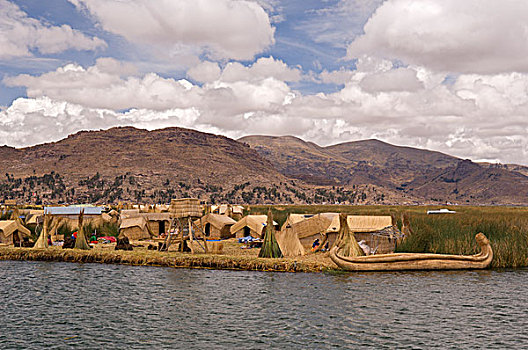秘鲁,提提卡卡湖,浮岛,漂浮,人造,岛屿,芦苇,居住环境